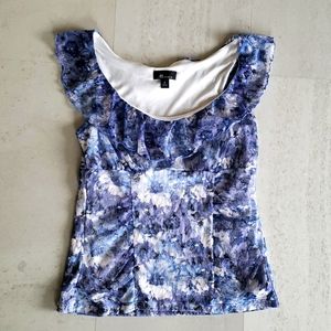 AB Studio ruffle trim sleeveless top